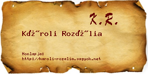 Károli Rozália névjegykártya